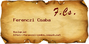 Ferenczi Csaba névjegykártya