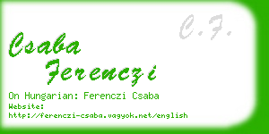 csaba ferenczi business card